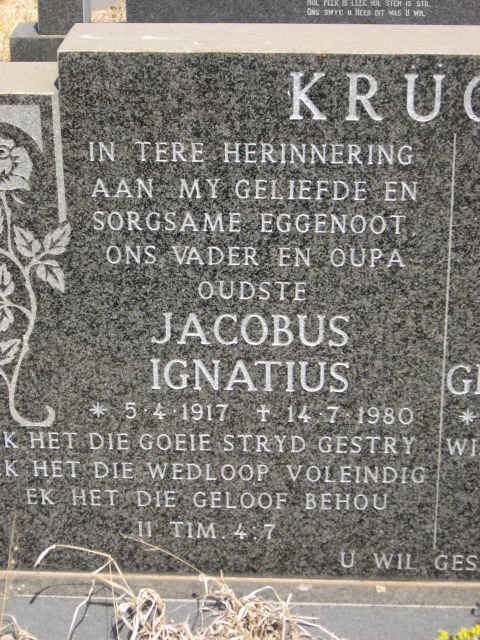 KRÜGER Jacobus Ignatius 1917-1980