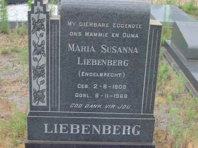 LIEBENBERG Maria Susanna nee ENGELBRECHT 1900-1968