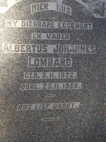 LOMBARD Albertus Johannes 1922-1950