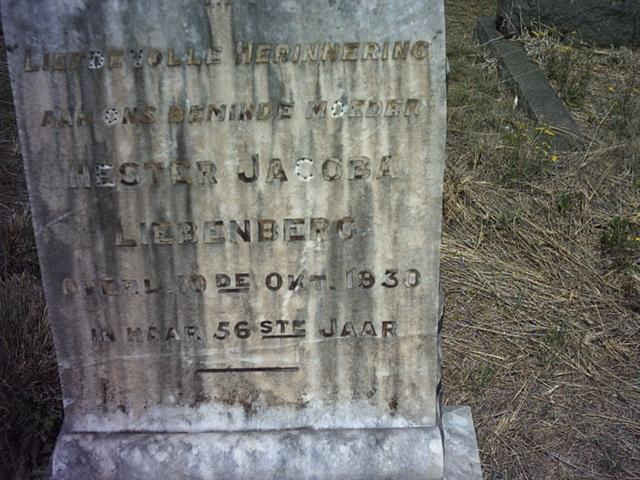 LIEBENBERG Hester Jacoba -1930