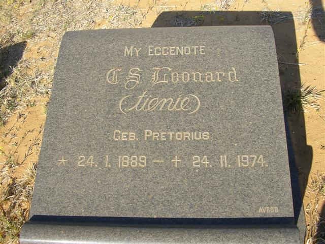 LEONARD C.S. nee PRETORIUS 1889-1974