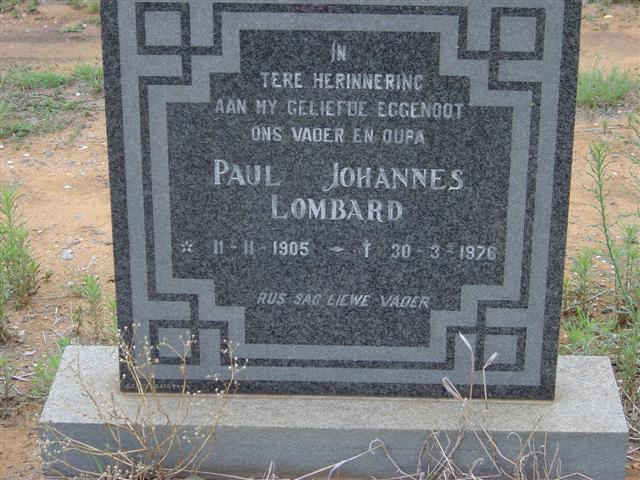 LOMBARD Paul Johannes 1905-1976