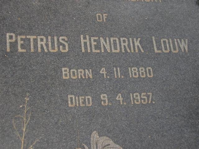 LOUW Petrus Hendrik 1880-1957