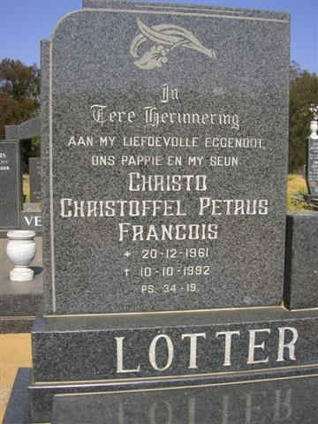 LOTTER Christo Christoffel Petrus Francois 1961-1992