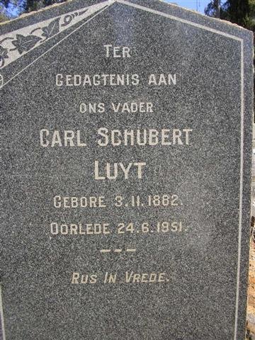 LUYT Carl Schubert 1882-1951