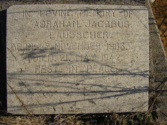LAUBSCHER Abraham Jacobus 1903-1942