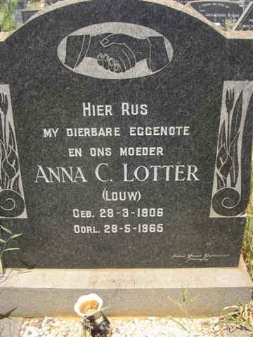 LOTTER  Anna C. nee LOUW 1906-1965