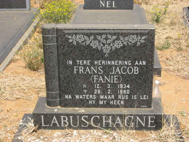 LABUSCHAGNE Frans Jacob 1934-1980