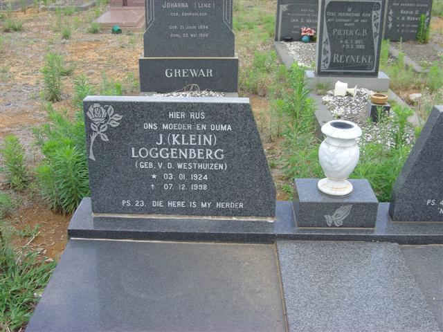 LOGGENBERG J. nee v.d. WESTHUIZEN 1924-1998