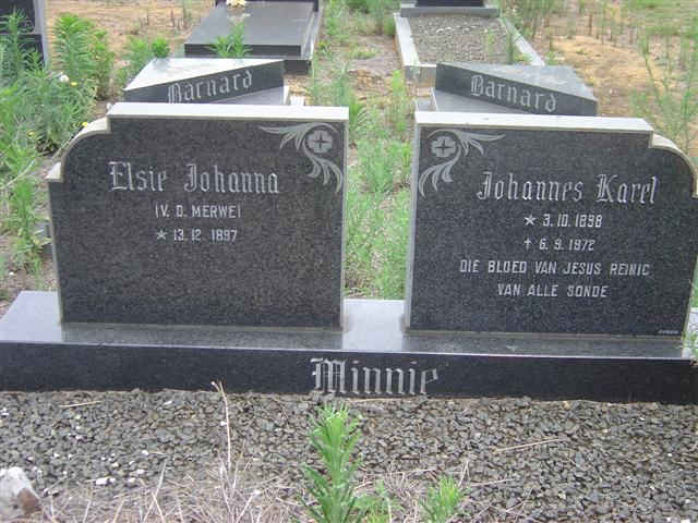 MINNIE Johannes Karel 1898-1972 &amp; Elsie Johanna V.D. MERWE 1897-