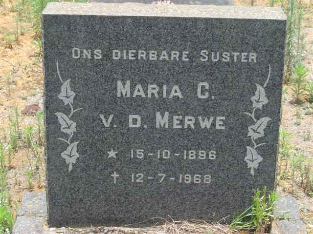 MERWE Maria C., v.d. 1896-1968