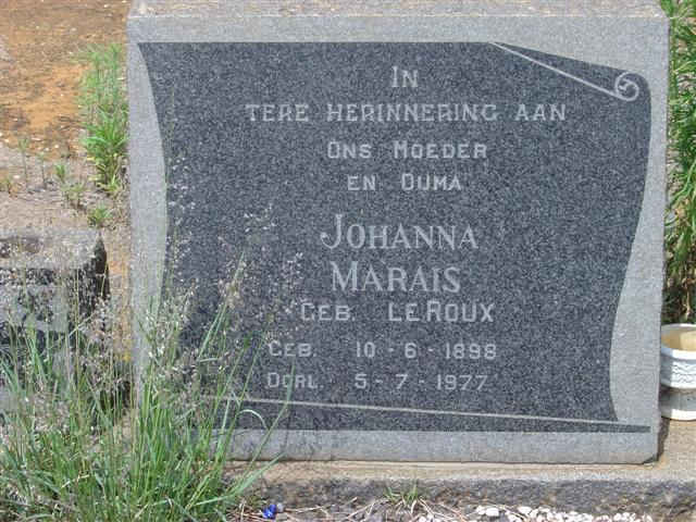 MARAIS Johanna nee LE ROUX 1898-1977