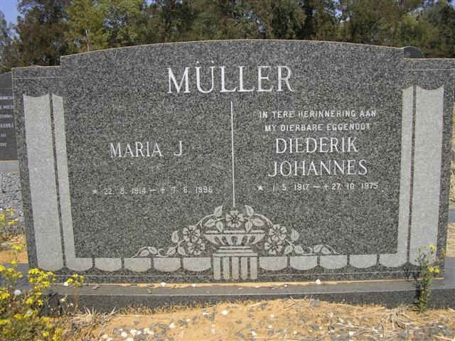 MULLER Diederik Johannes 1917-1975 &amp; Maria J. 1914-1995