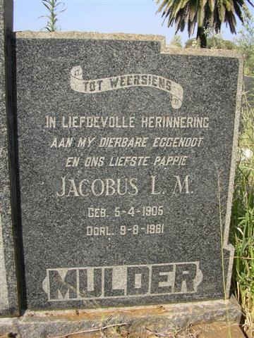 MULDER Jacobus L.M. 1905-1961