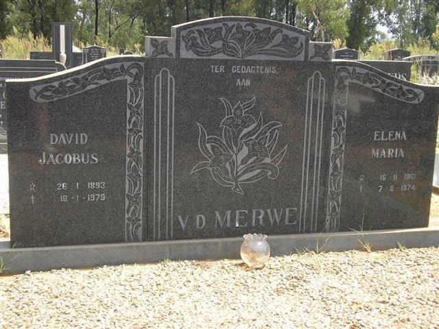 MERWE David Jacobus, van der 1893-1979 &amp; Elena Maria -1974