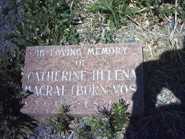 MACRAE Catherine Helena nee VOS 1907-1994