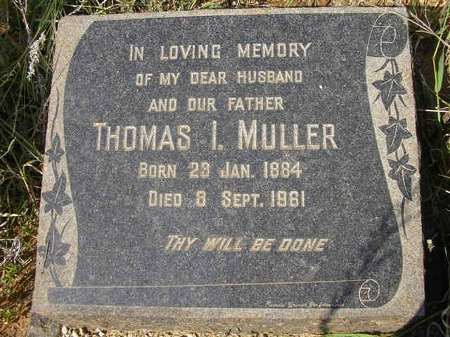 MULLER Thomas I. 1884-1961