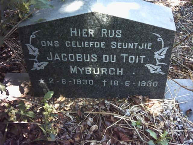 MYBURGH Jacobus du Toit 1930-1930