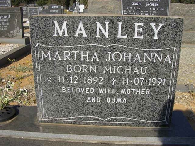 MANLEY Martha Johanna nee MICHAU 1892-1991