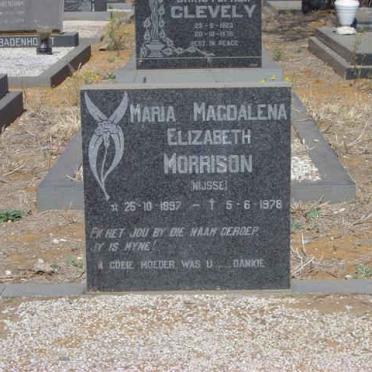 MORRISON Maria Magdalena Elizabeth nee NIJSSIE 1897-1978
