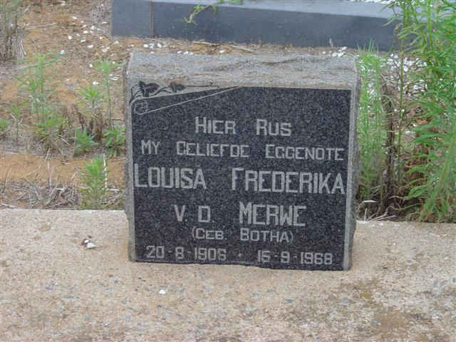 MERWE Louisa Frederika, v.d. nee BOTHA 1906-1968