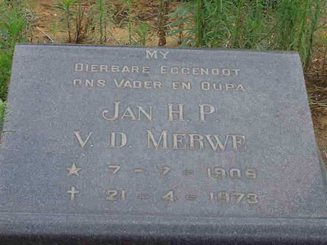 MERWE Jan H.P., v.d. 1906-1973