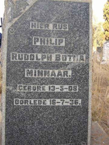 MINNAAR Philip Rudolph Botha 1908-1936