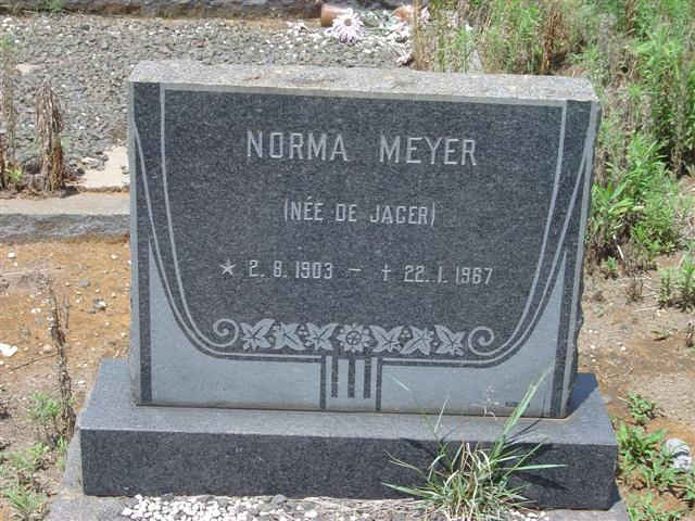 MEYER Norma nee DE JAGER 1903-1976