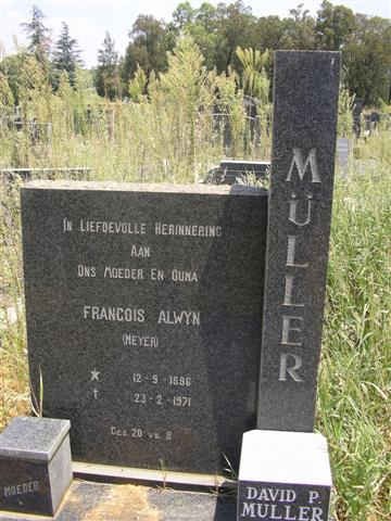 MULLER Francois Alwyn nee MEYER 1896-1971