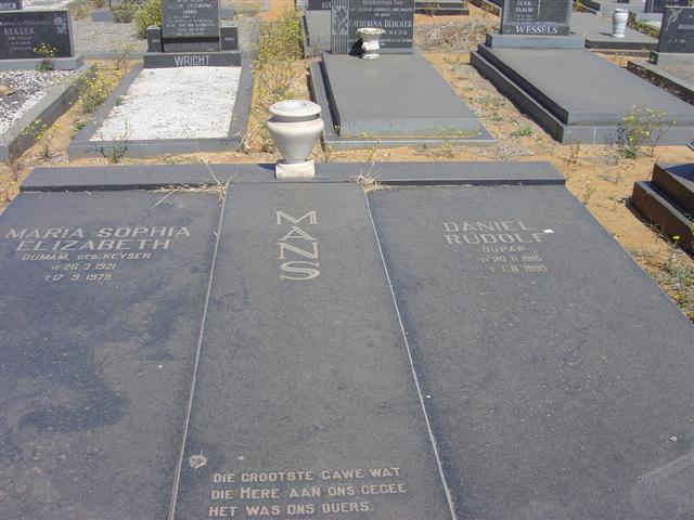 MANS Daniel Rudolf 1915-1980 &amp; Maria Sophia Elizabeth nee KYSER 1921-1979
