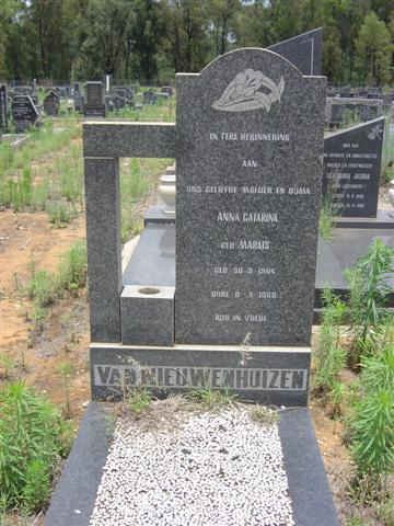 NIEUWENHUIZEN Anna Catarina, van nee MARAIS 1904-1968