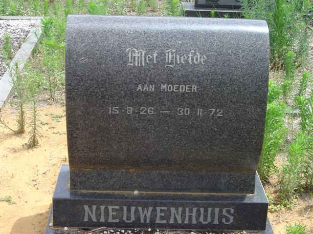 NIEUWENHUIS Anna Maria 1926-1972