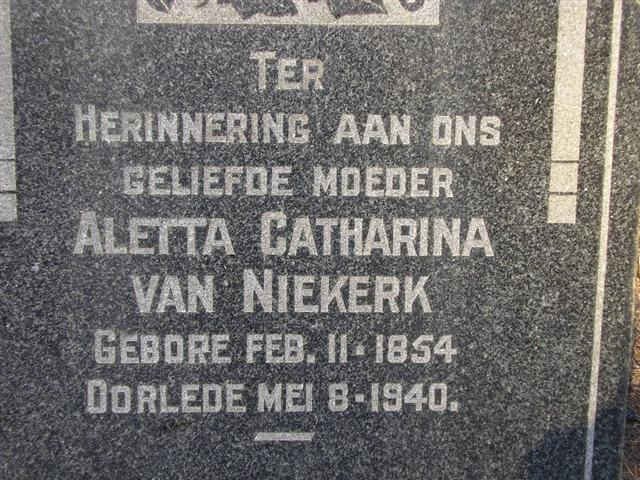 NIEKERK Aletta Catharina, van 1854-1940