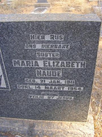 NAUDE Maria Elizabeth 1911-1954