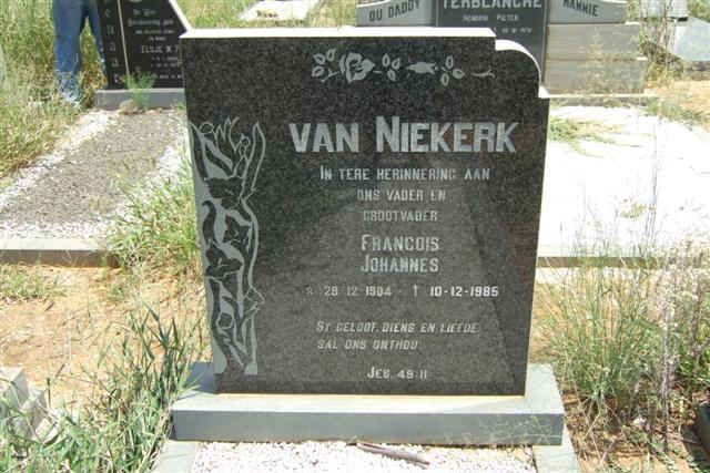NIEKERK Francois Johannes, van 1904-1985