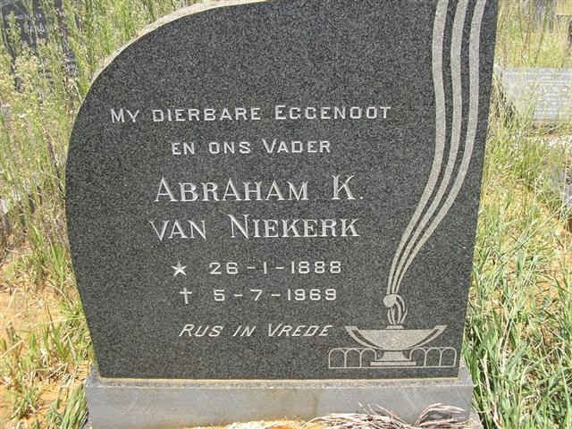 NIEKERK Abraham K., van 1888-1969