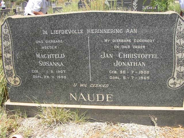 NAUDÉ Jan Christoffel Jonathan 1908-1965 &amp; Machteld Susanna 1907-1990