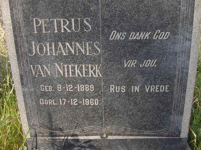 NIEKERK Petrus Johannes, van 1889-1960
