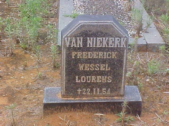 NIEKERK Frederick Wessel Lourens, van -1954