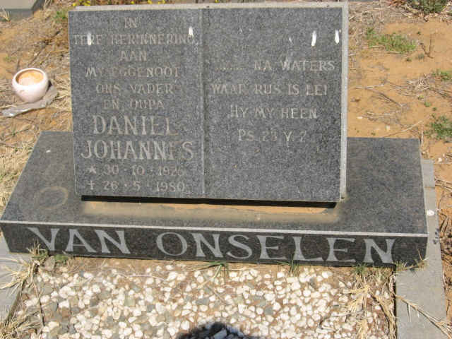 ONSELEN Daniel Johannes, van 1926-1980