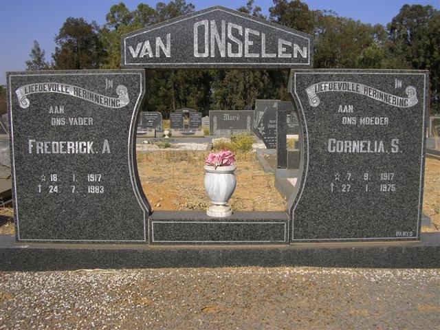 ONSELEN Frederick A., van 1917-1983 &amp; Cornelia S. 1917-1975
