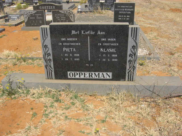 OPPERMAN Klasie 1908-1990 &amp; Pieta 1908-1995
