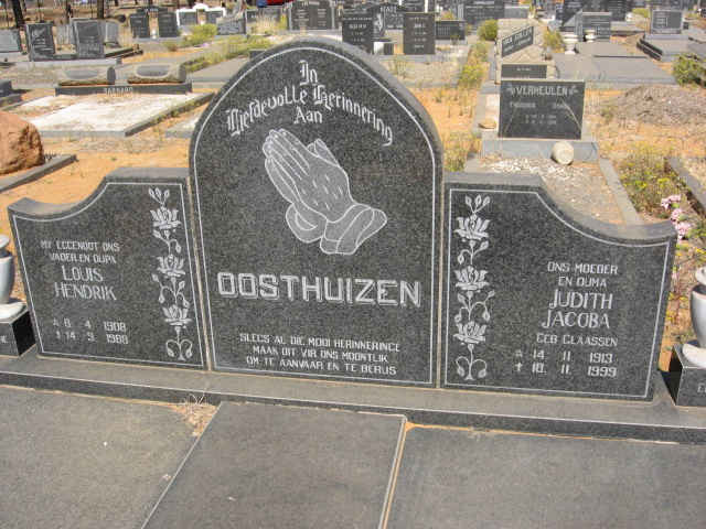 OOSTHUIZEN Louis Hendrik 1908-1988 &amp; Judith Jacoba CLAASEN 1913-1993