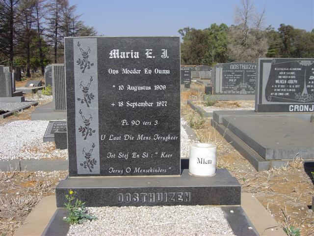 OOSTHUIZEN Maria E.J. 1909-1977