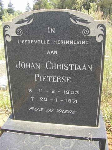 PIETERSE Johan Christiaan 1903-1971