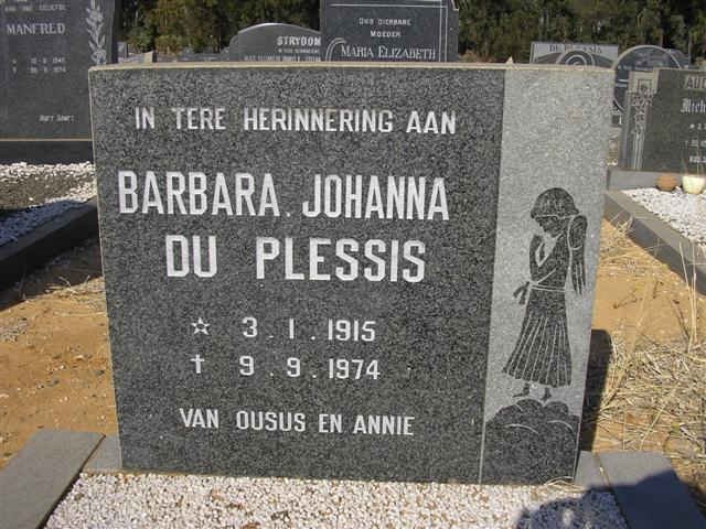 PLESSIS Barbara Johanna, du 1915-1974