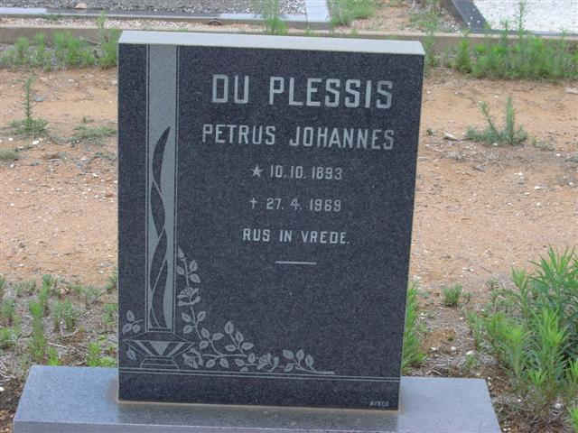 PLESSIS Petrus Johannes, du 1893-1969