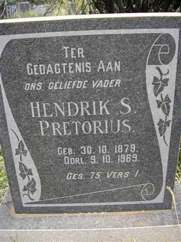 PRETORIUS Hendrik S. 1879-1969