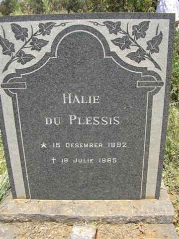 PLESSIS Halie, du 1892-1965