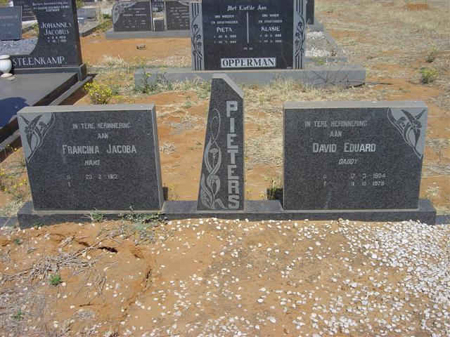 PIETERS David Edward 1904-1979 &amp; Francina Jacoba 1912-